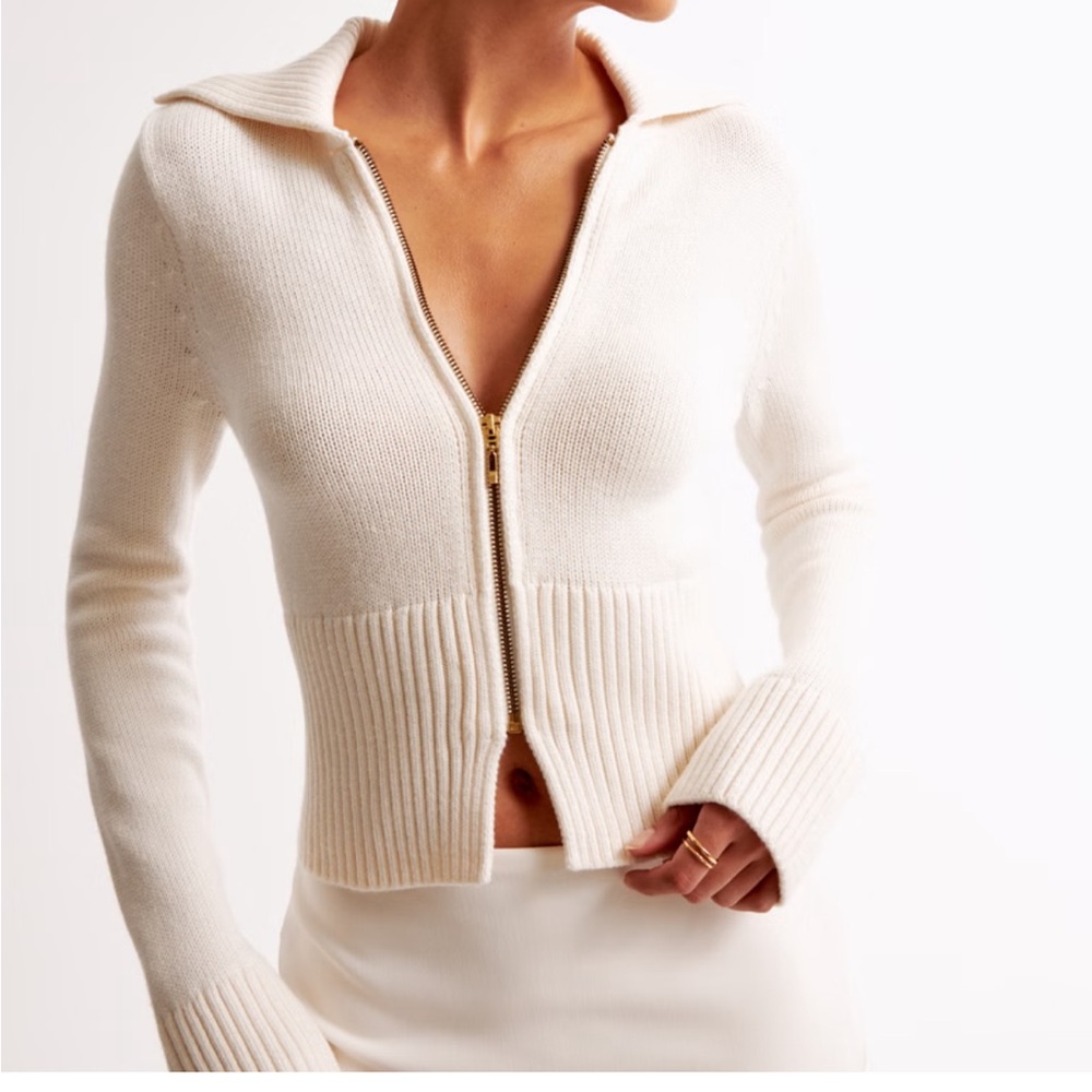 Abercrombie zip up collard cardigan